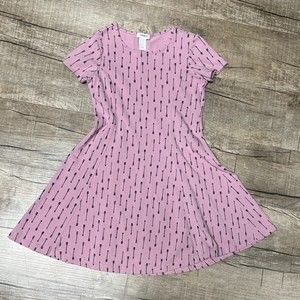 Forever 21 Girls Pink Arrow Print Swing Skater Dress Size 11/12 Fit & Flare
